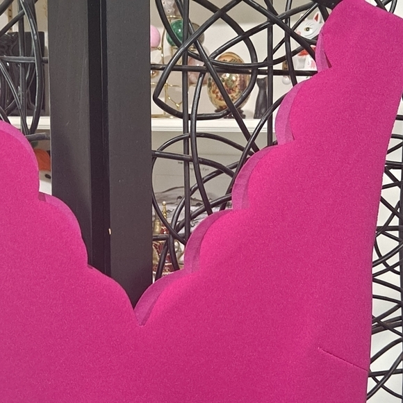 Fuchsia Dress Bodycon Scalloped V Neckline Size XS - Picture 2 of 8